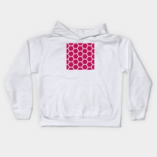 Pink Hexagon Grid Pattern Kids Hoodie